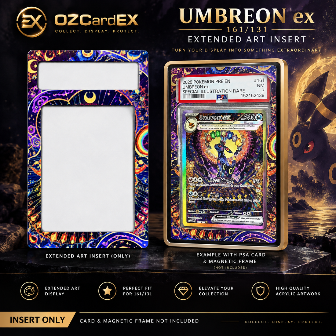 PSA graded Pokémon card with OZCardEX Extended Artwork display