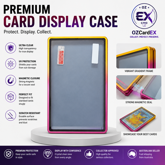 PSA graded Pokémon card in an OZCardEX magnetic display frame