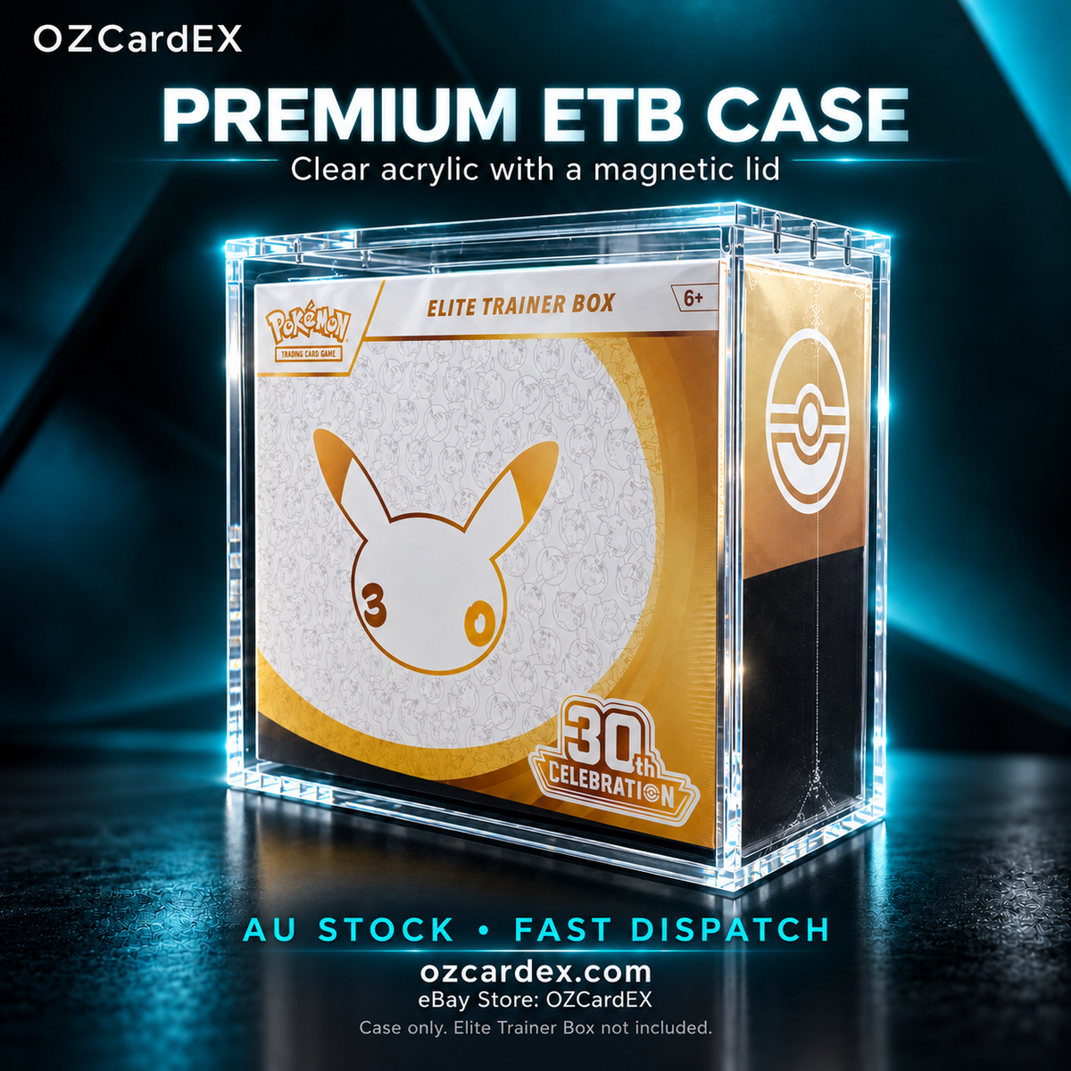 OZCardEX etb acrylic protector case, Australian stock, display contents not included