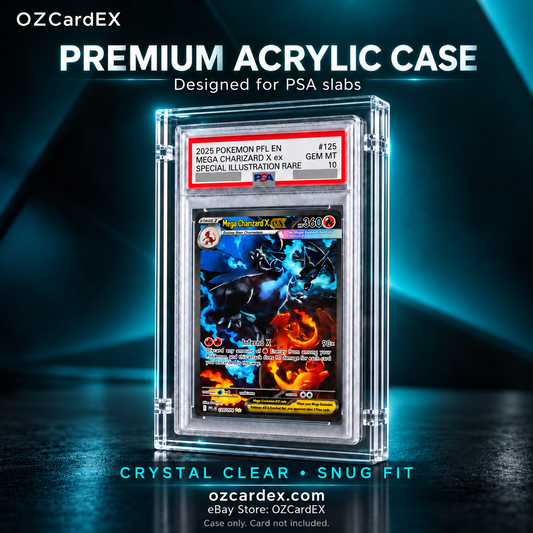 OZCardEX clear acrylic direct-fit PSA slab case, card not included